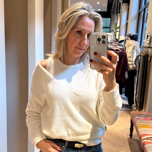 Yaya Trui Twinset Offwhite - Peet kleding