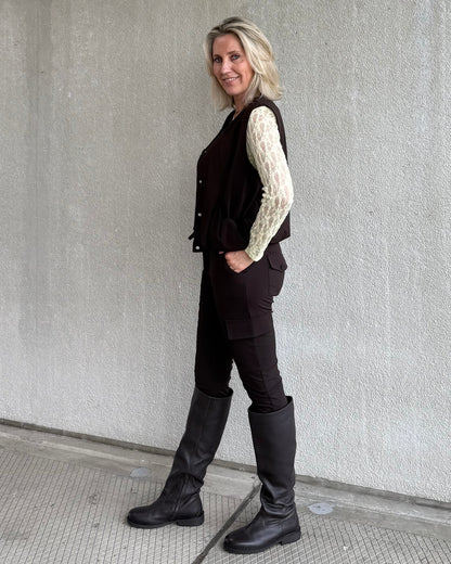 Triple Nine - Bodywarmer Bo Donkerbruin - 92428 - Peet kleding