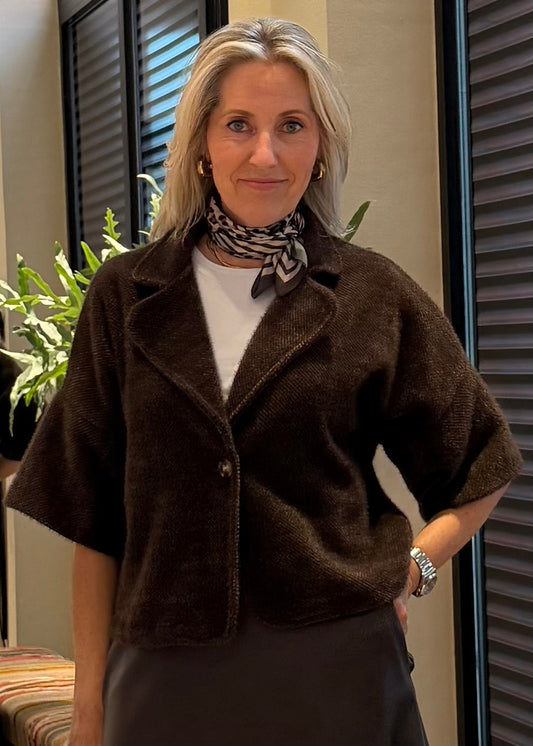 Fluffy Vest Jona Donkerbruin - Peet kleding