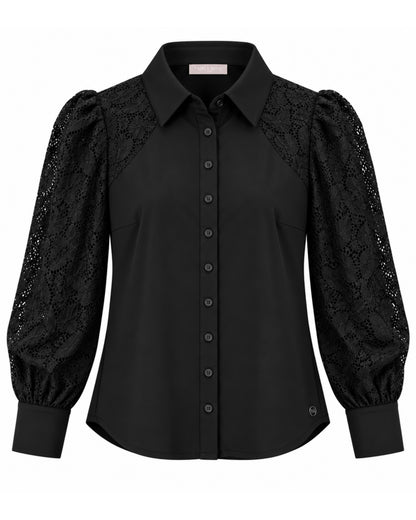 Triple Nine - Travel Blouse Milou Zwart - 5954 - Peet kleding