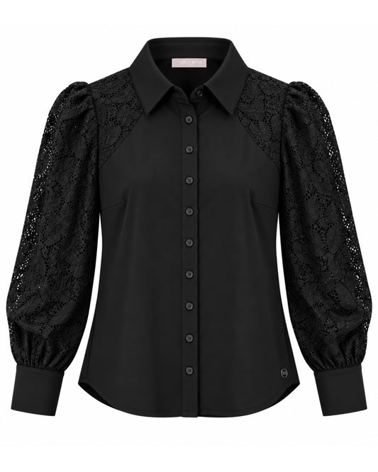 Triple Nine - Travel Blouse Milou Zwart - 5954 - Peet kleding
