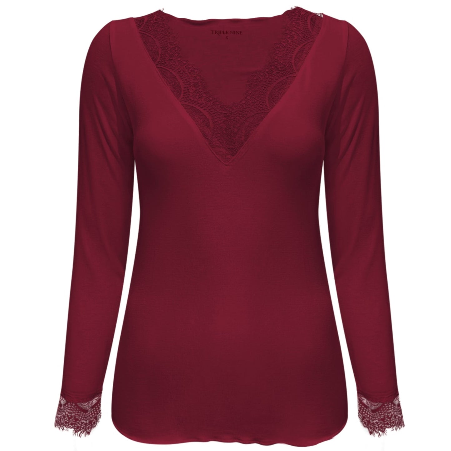 Triple Nine - Cashmere Top Lou Lou Bordeaux - 9003 - Peet kleding
