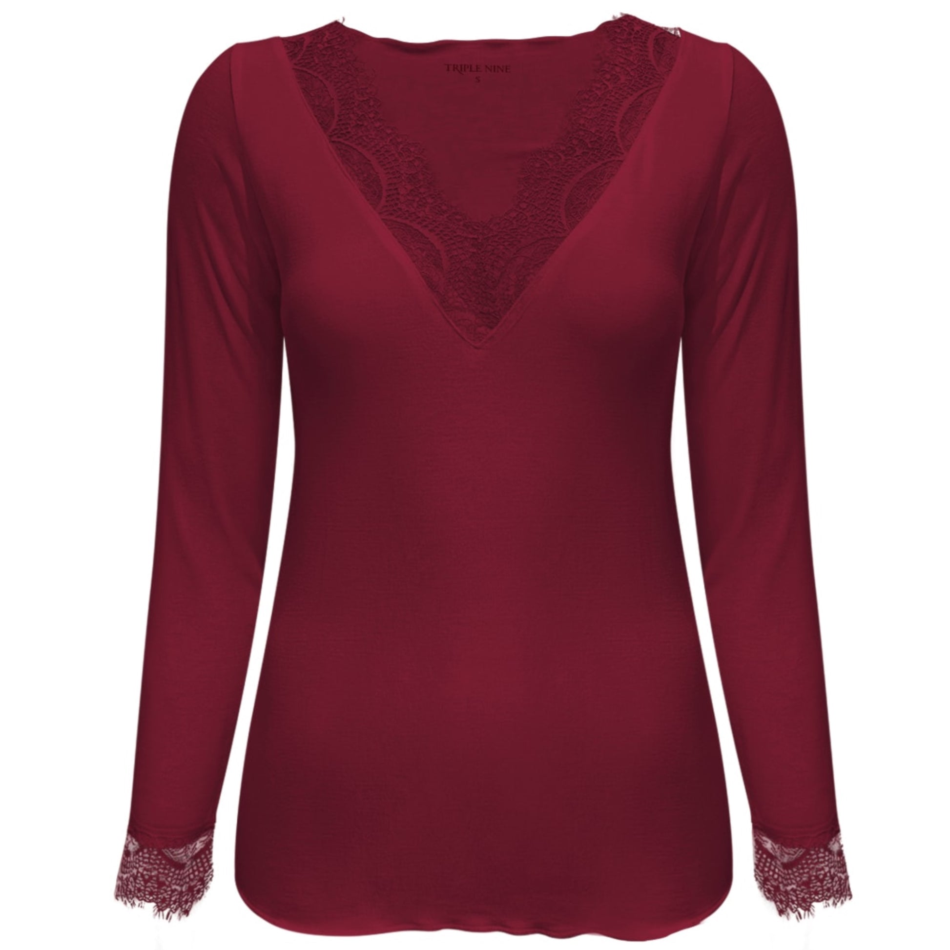 Triple Nine - Cashmere Top Lou Lou Bordeaux - 9003 - Peet kleding