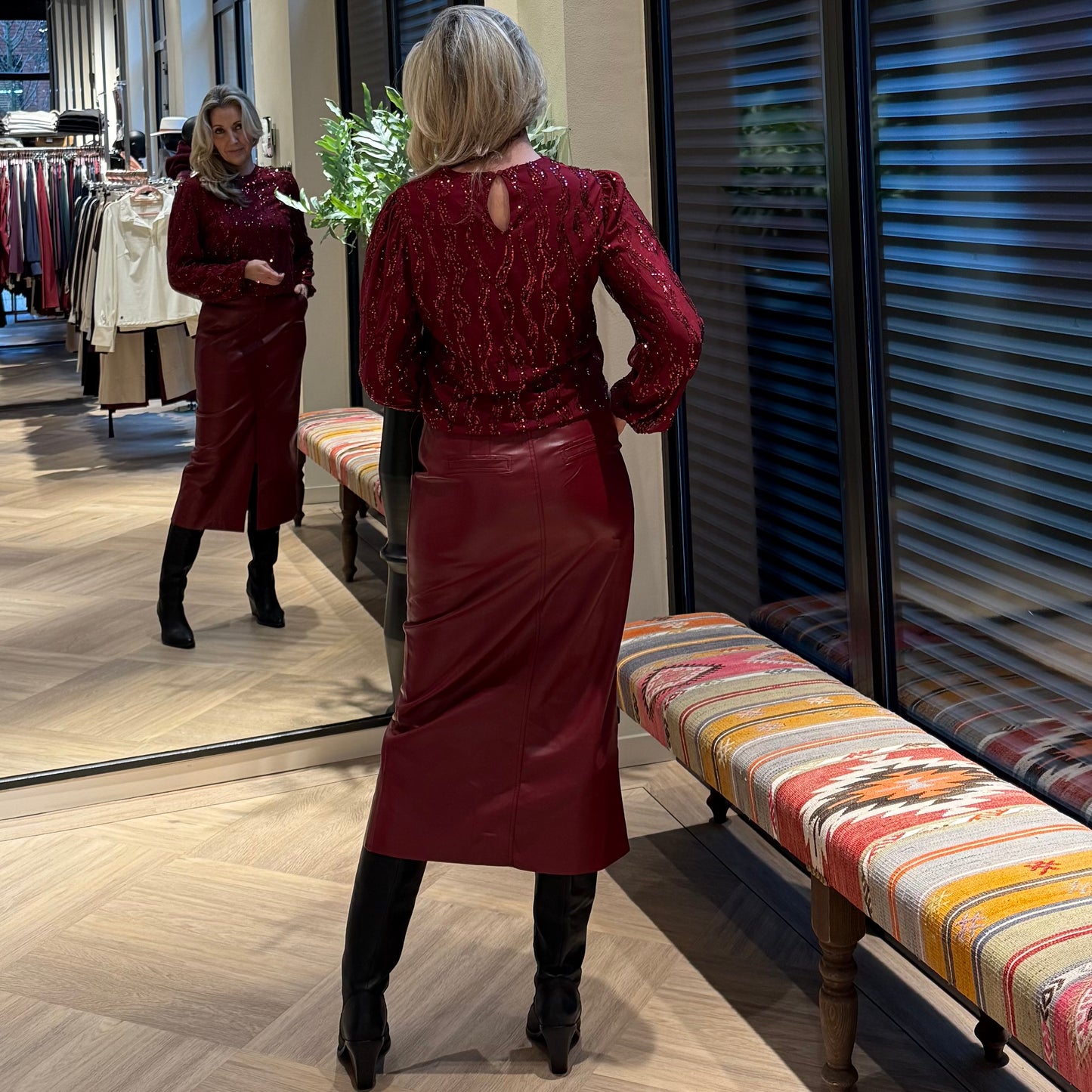 Azzurro Top Pia Rood - Peet kleding