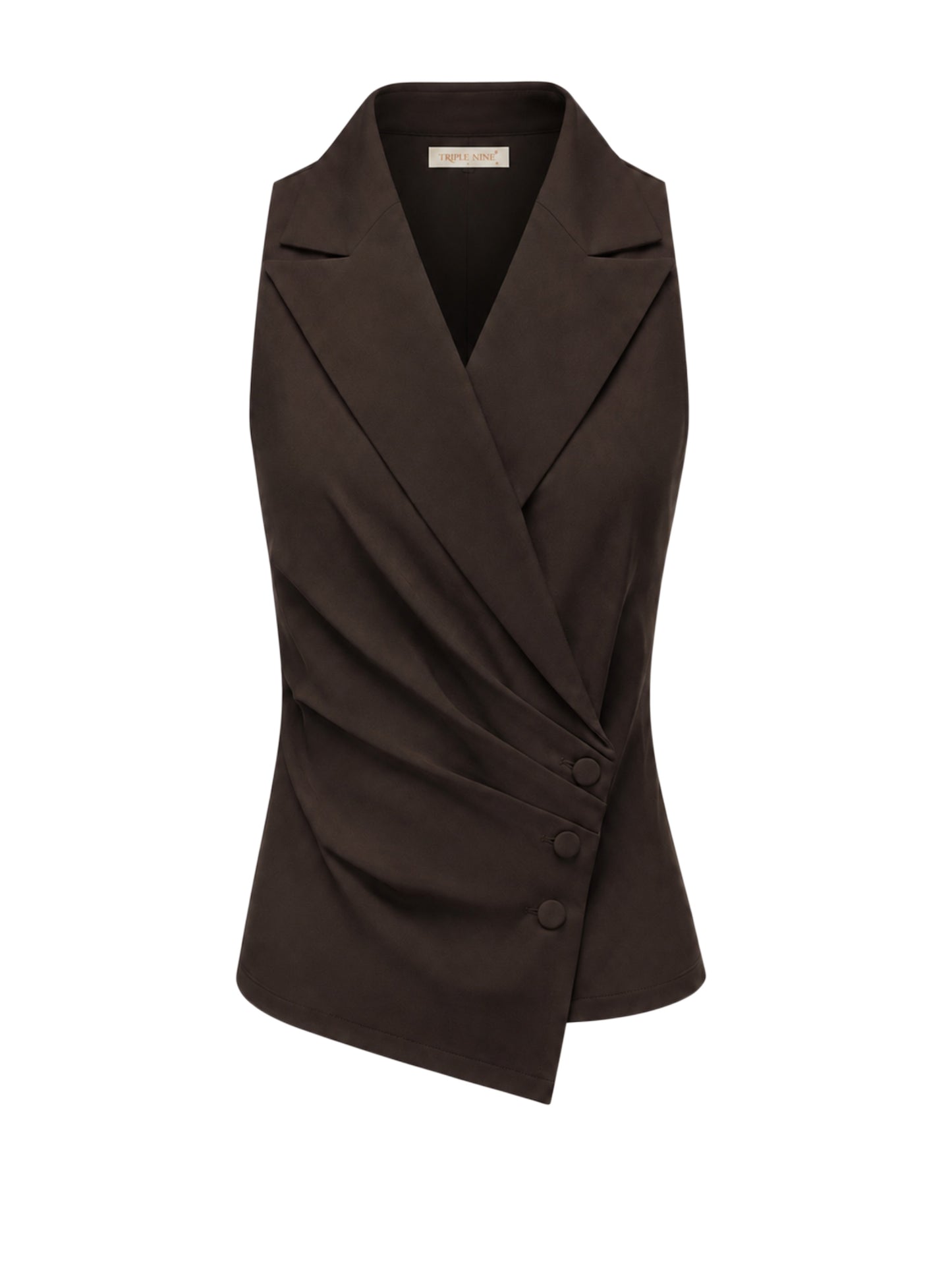 Triple Nine - Travel Gilet Maya Donkerbruin - 92417 - Peet kleding