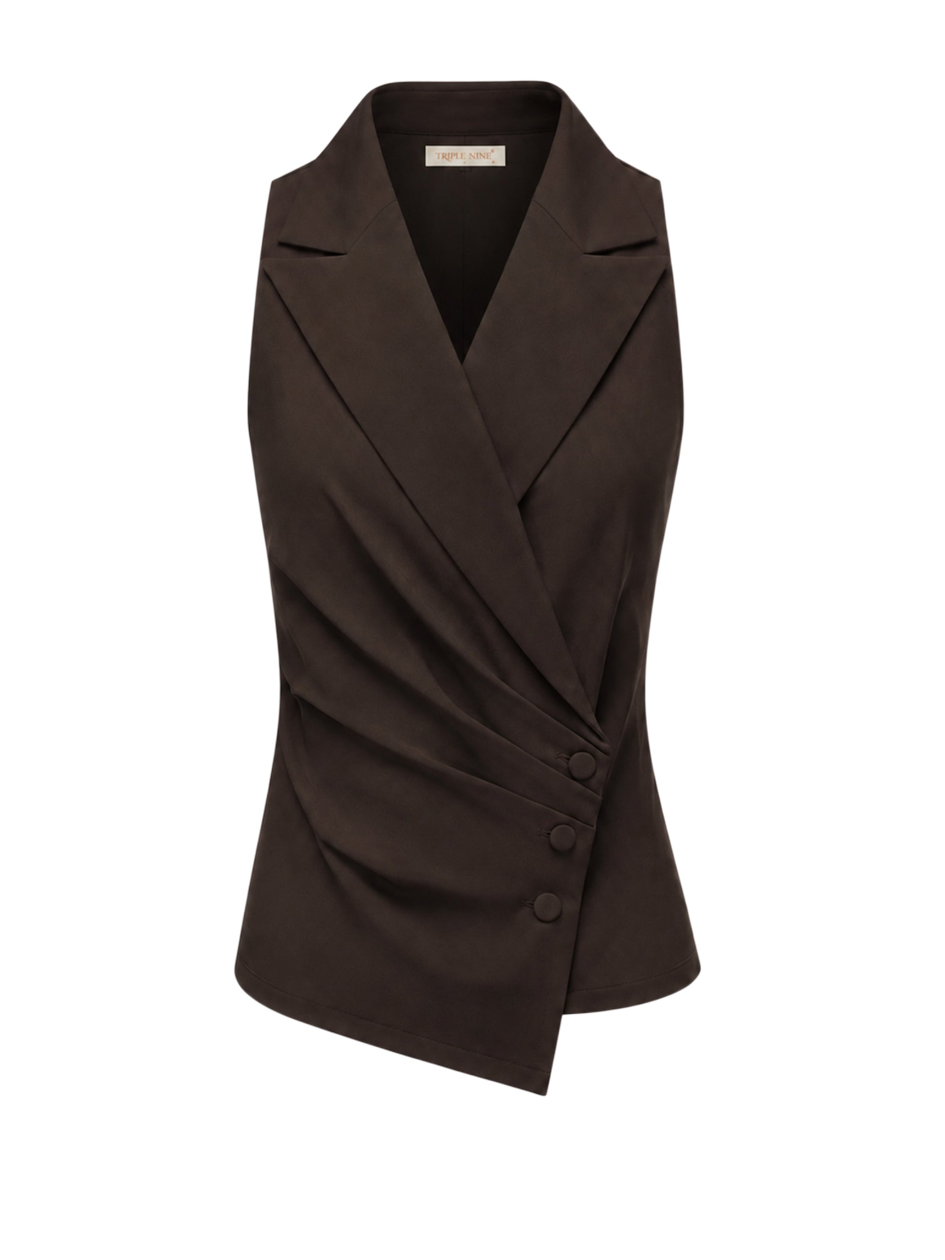 Triple Nine - Travel Gilet Maya Donkerbruin - 92417 - Peet kleding