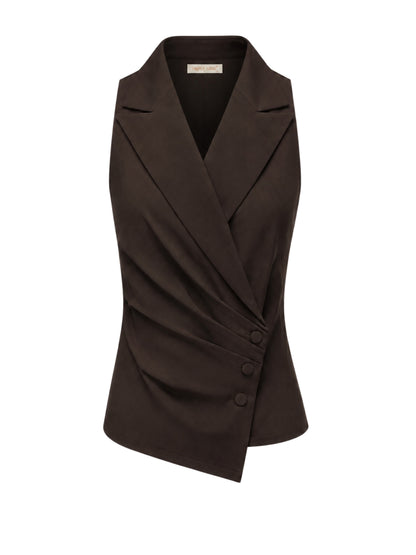 Triple Nine - Travel Gilet Maya Donkerbruin - 92417 - Peet kleding