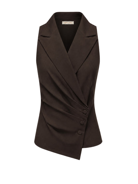 Triple Nine - Travel Gilet Maya Donkerbruin - 92417 - Peet kleding
