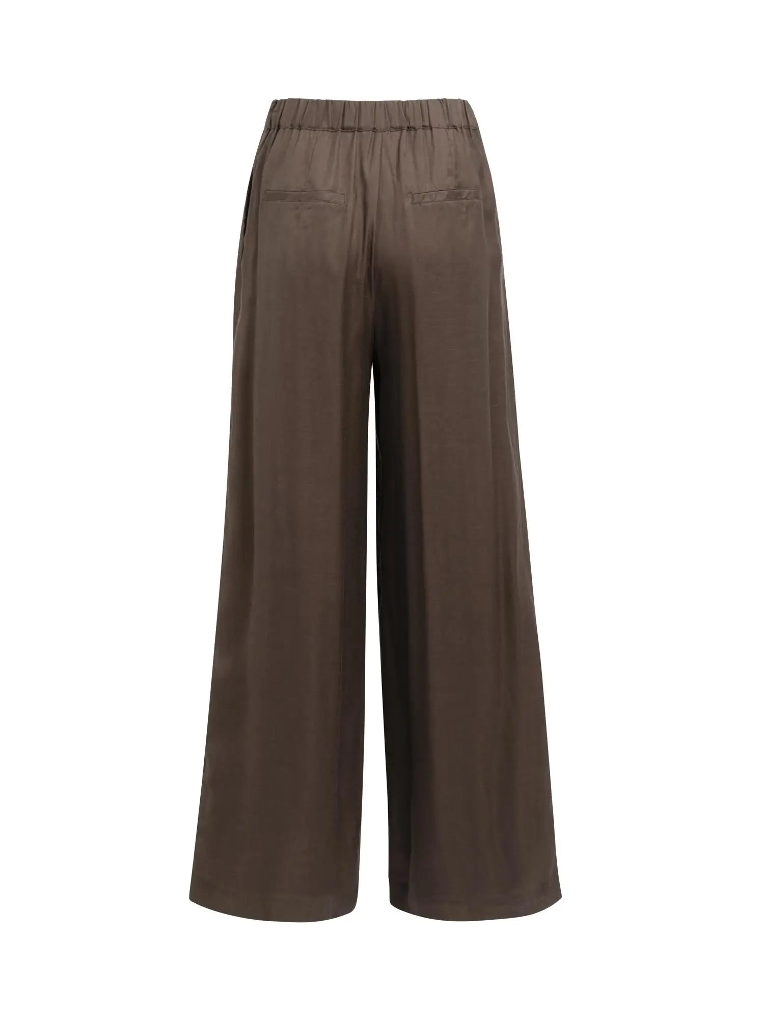 Yaya Wide Legg Pantalon Bruin - Peet kleding