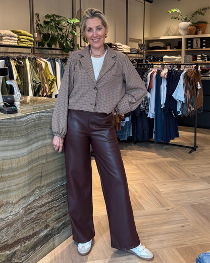 Broek Sarah Leather Bordeaux