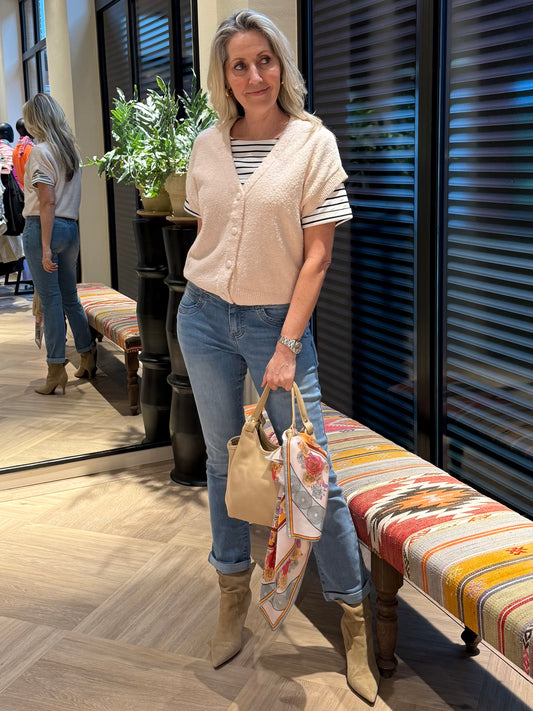 Red Button Vest Lesley Popcorn Blossom - Peet kleding