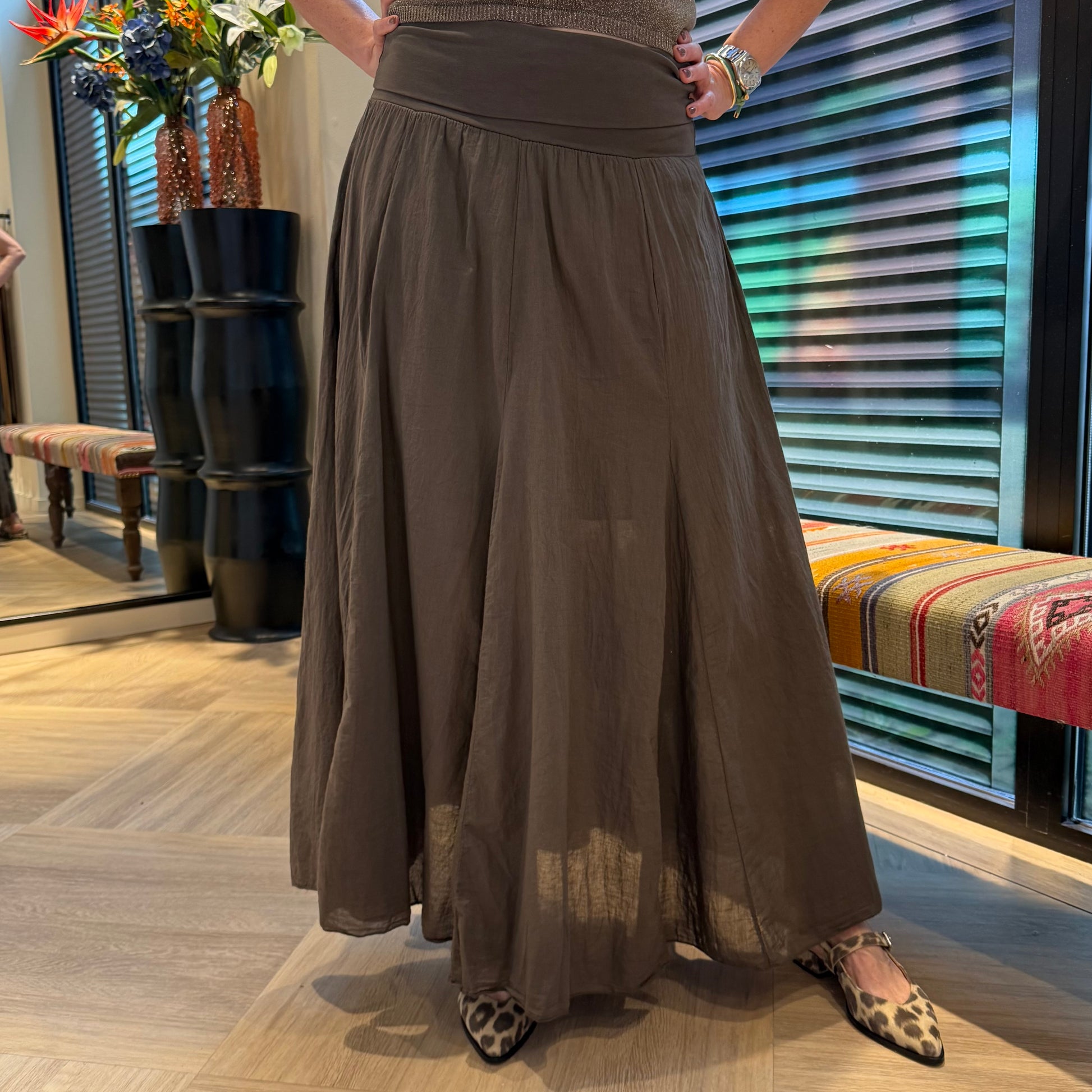 Rok Chantal Band Bruin - Peet kleding