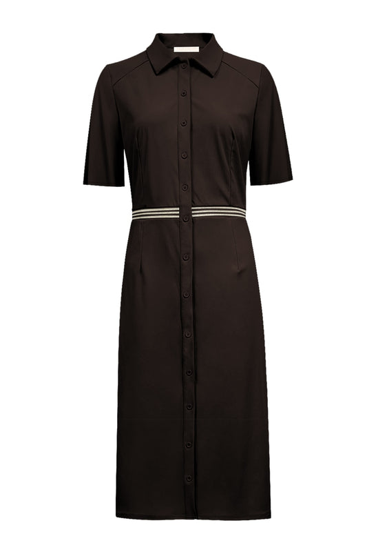 Triple Nine Travel Jurk Mia Donkerbruin - 51822 - Peet kleding