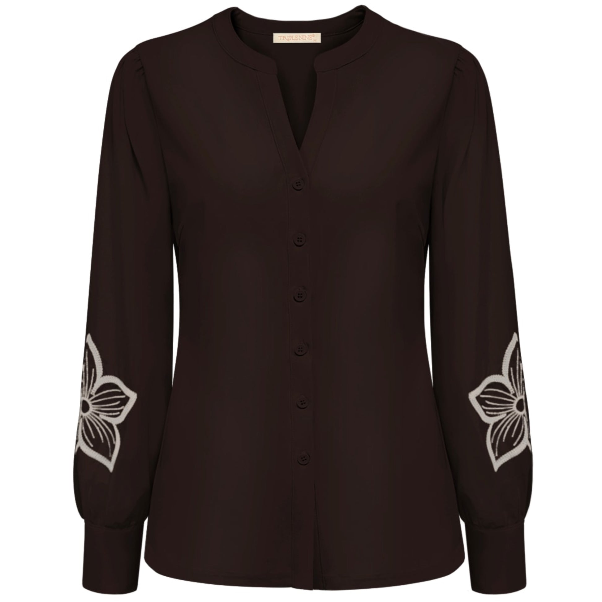 Triple Nine - Travel Blouse Simone Donkerbruin - 5923 - Peet kleding