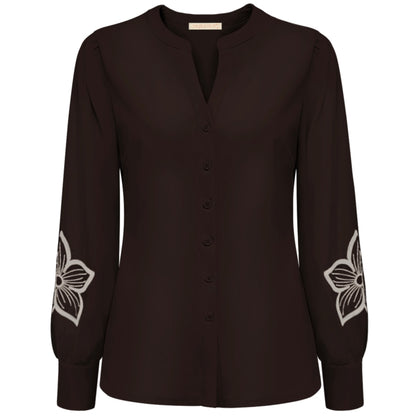 Triple Nine - Travel Blouse Simone Donkerbruin - 5923 - Peet kleding