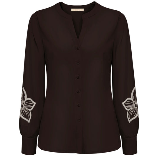 Triple Nine - Travel Blouse Simone Donkerbruin - 5923 - Peet kleding