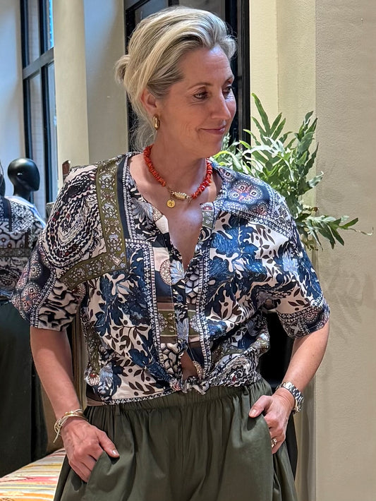 Blouse Suus Print Navy - Peet kleding