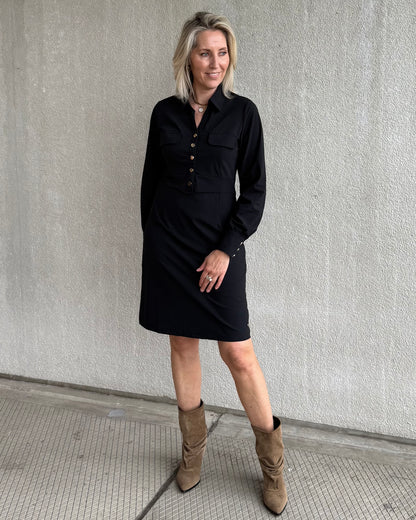 Triple Nine - Travel Jurk Melin Zwart - 51810 - Peet kleding