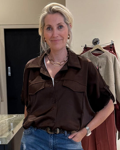 Blouson Monique Donkerbruin - Peet kleding