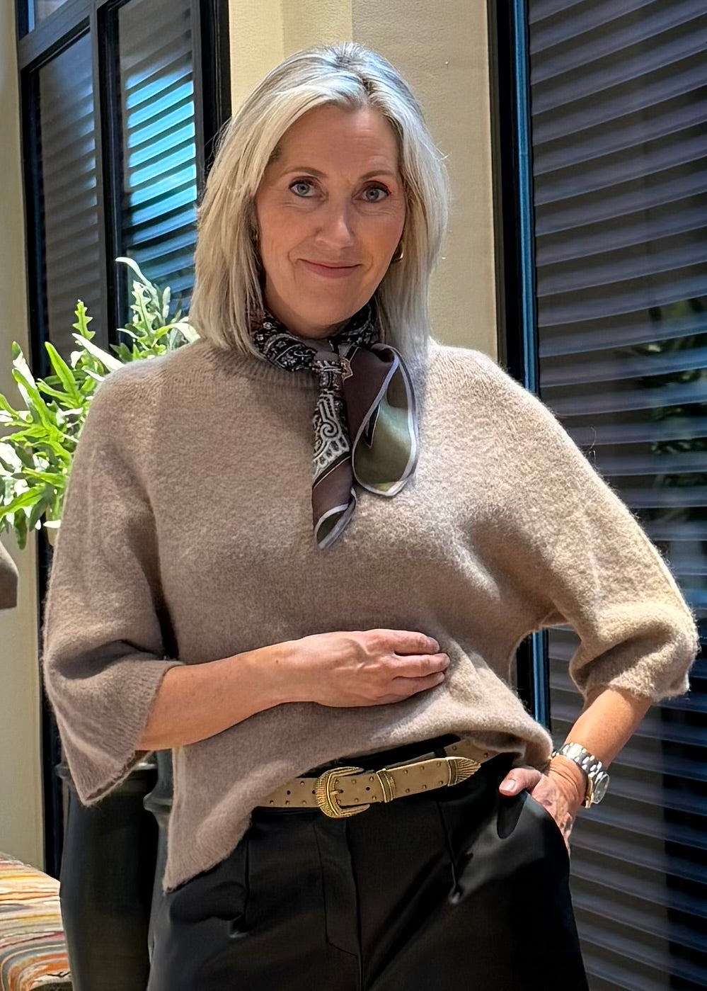 Alpaca Top Silvi Zand - Peet kleding
