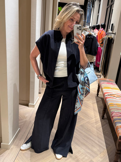 Tas Leder Chantal Lichtblauw - Peet kleding