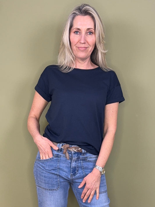 With Black Shirt Corri Navy - Peet kleding