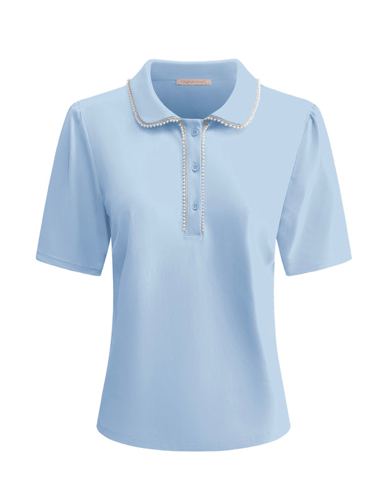 Triple Nine Travel Top Cherie Lichtblauw - 6941 - Peet kleding