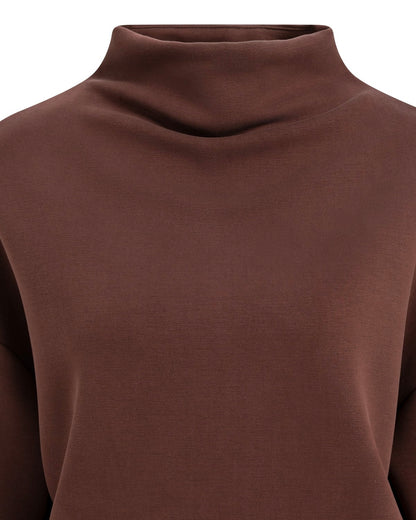 Yaya Scuba Sweater Chocolate Red - Peet kleding