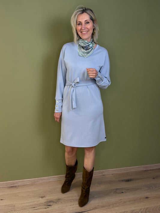 Triple Nine Scuba Jurk Noor Lichtblauw - 61101 - Peet kleding