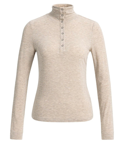 Yaya Turtle Cashmere Beige Melange - Peet kleding