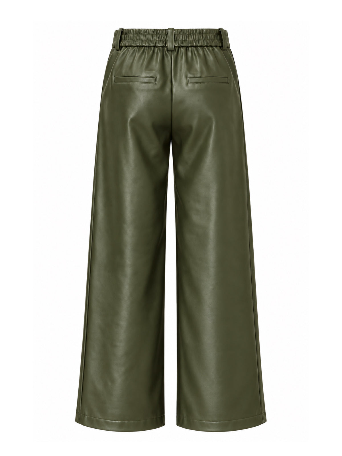 Broek Sarah Leather Olijfgroen - Peet kleding
