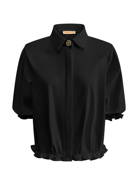 Triple Nine - Travel Blouse Dorée Zwart - 5941 - Peet kleding