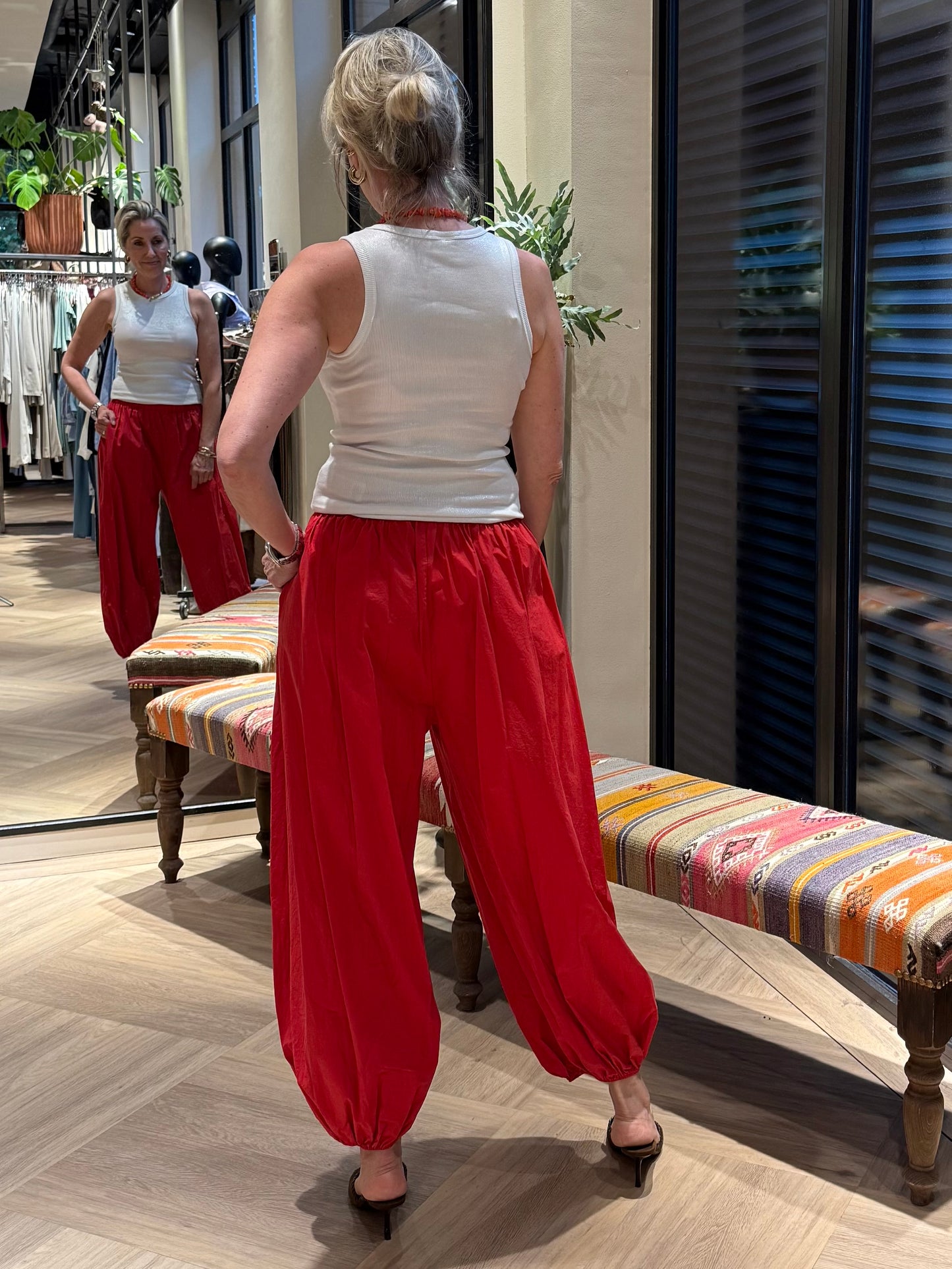 Broek Parachute Rood - Peet kleding