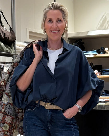 Blouse Lot Uni Navy - Peet kleding