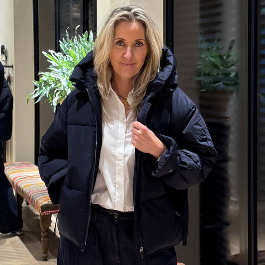 With Black Dons Jas Kylie Donkerblauw - Peet kleding
