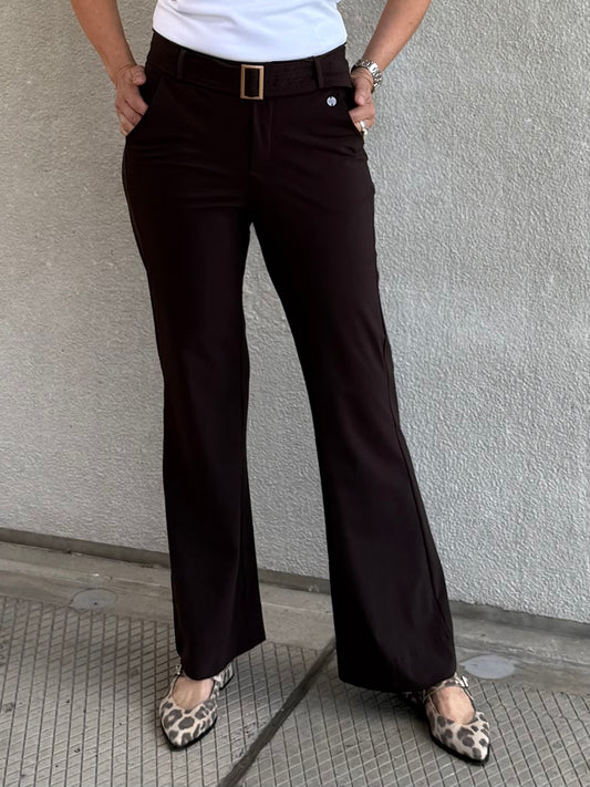 Triple Nine - Travel Broek Joy Donkerbruin - 3002 - Peet kleding