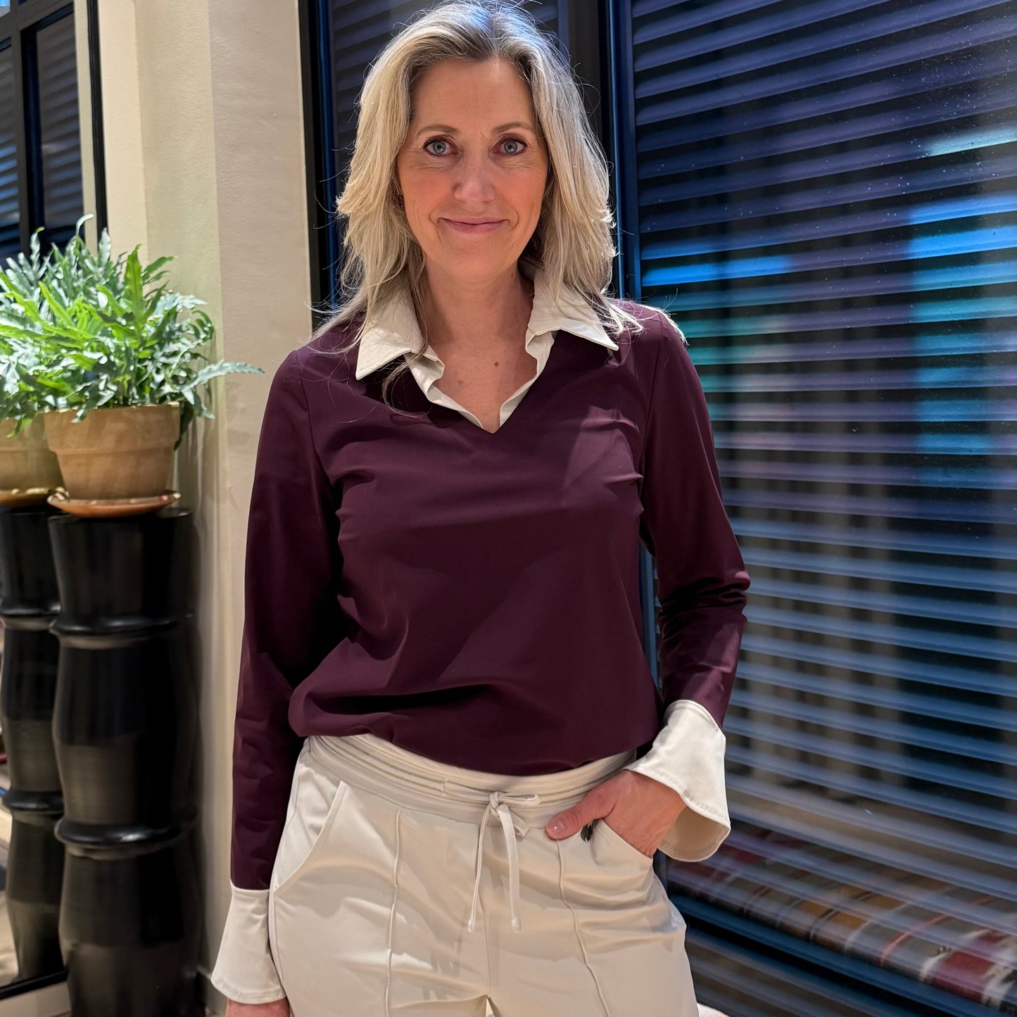 Triple Nine - Travel Top Mandy Aubergine - 6931 - Peet kleding