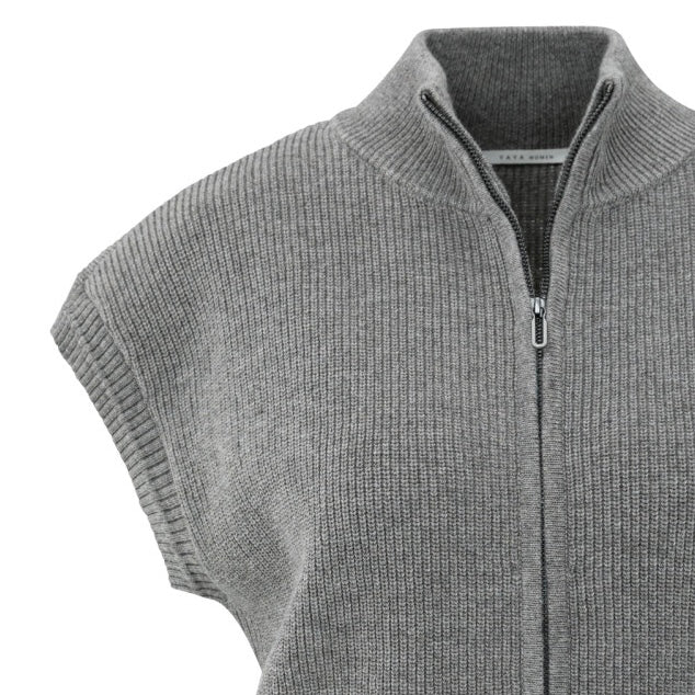 Yaya Rits Vest Taupe - Peet kleding