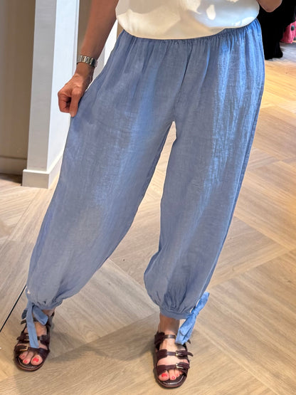 Broek Lea Linnen Balloon Blauw