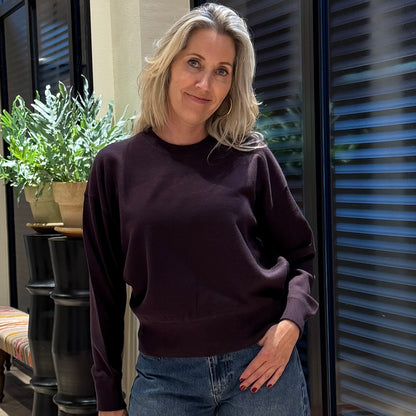 With Black Trui Margot Aubergine - Peet kleding