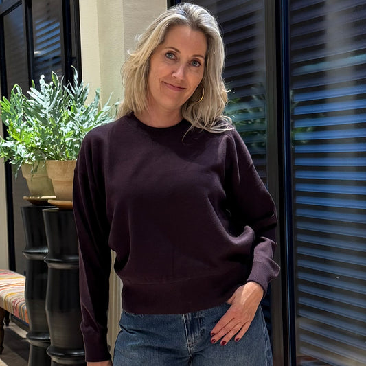 With Black Trui Margot Aubergine - Peet kleding
