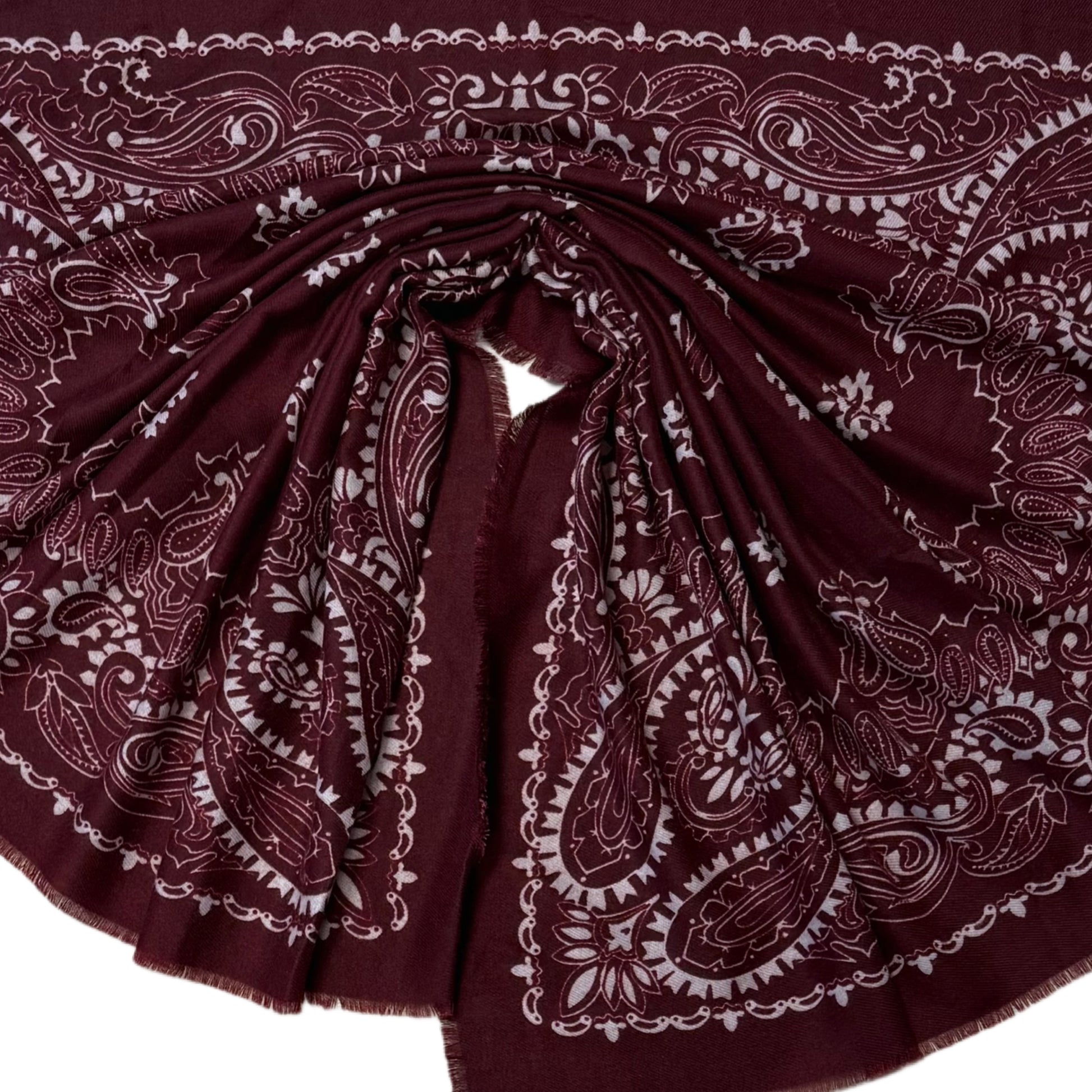 Sjaal Paisley Soft Bordeaux - Peet kleding