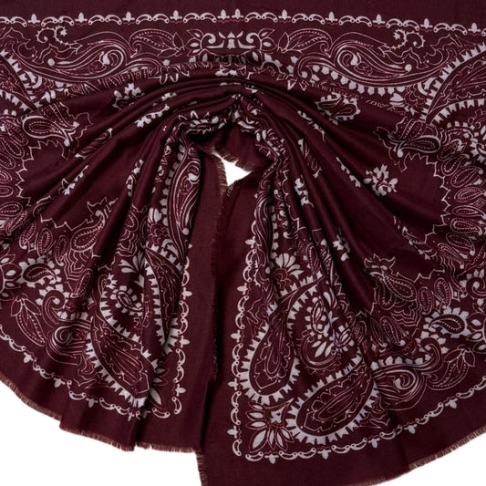 Sjaal Paisley Soft Bordeaux - Peet kleding