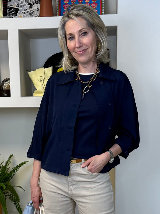 Yaya Jack 3/4 Navy - Peet kleding