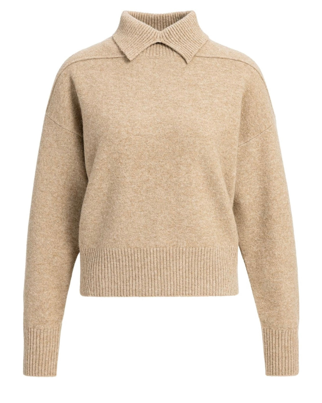 Yaya Polokraag Trui Beige Melange - Peet kleding