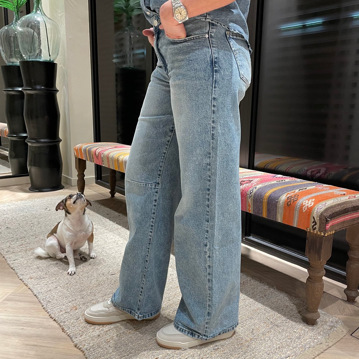 Jeans Queen Wider Legg Blue - Peet kleding