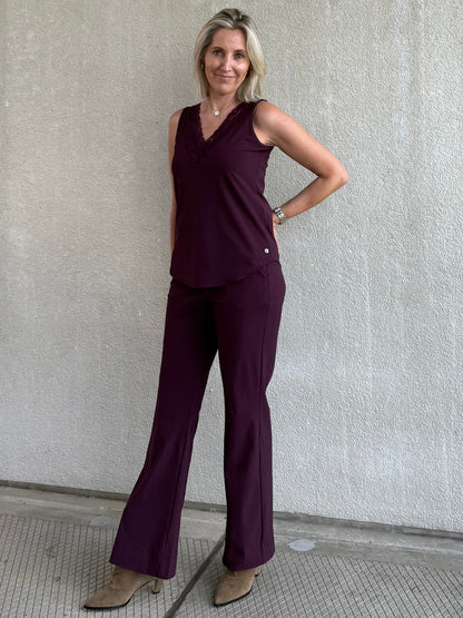 Triple Nine - Travel Top Marly Aubergine - 6913 - Peet kleding