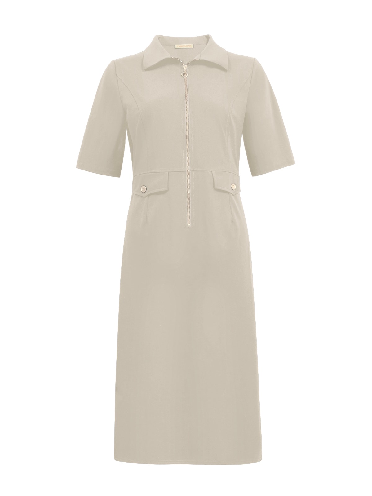 Triple Nine - Travel Jurk Celin Beige - 51808 - Peet kleding