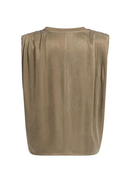 Yaya Top Silk Teak Brown