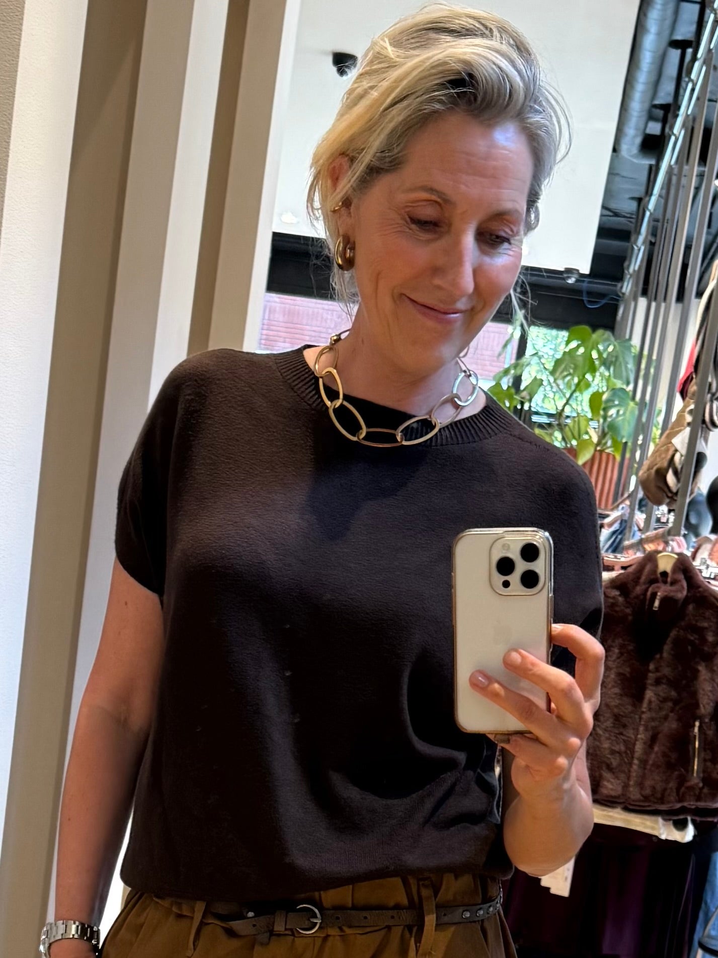 Top Basic Pip Donkerbruin - Peet kleding